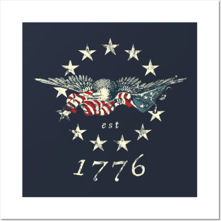 Bald Eagle 1776 Betsy Ross Flag Posters and Art